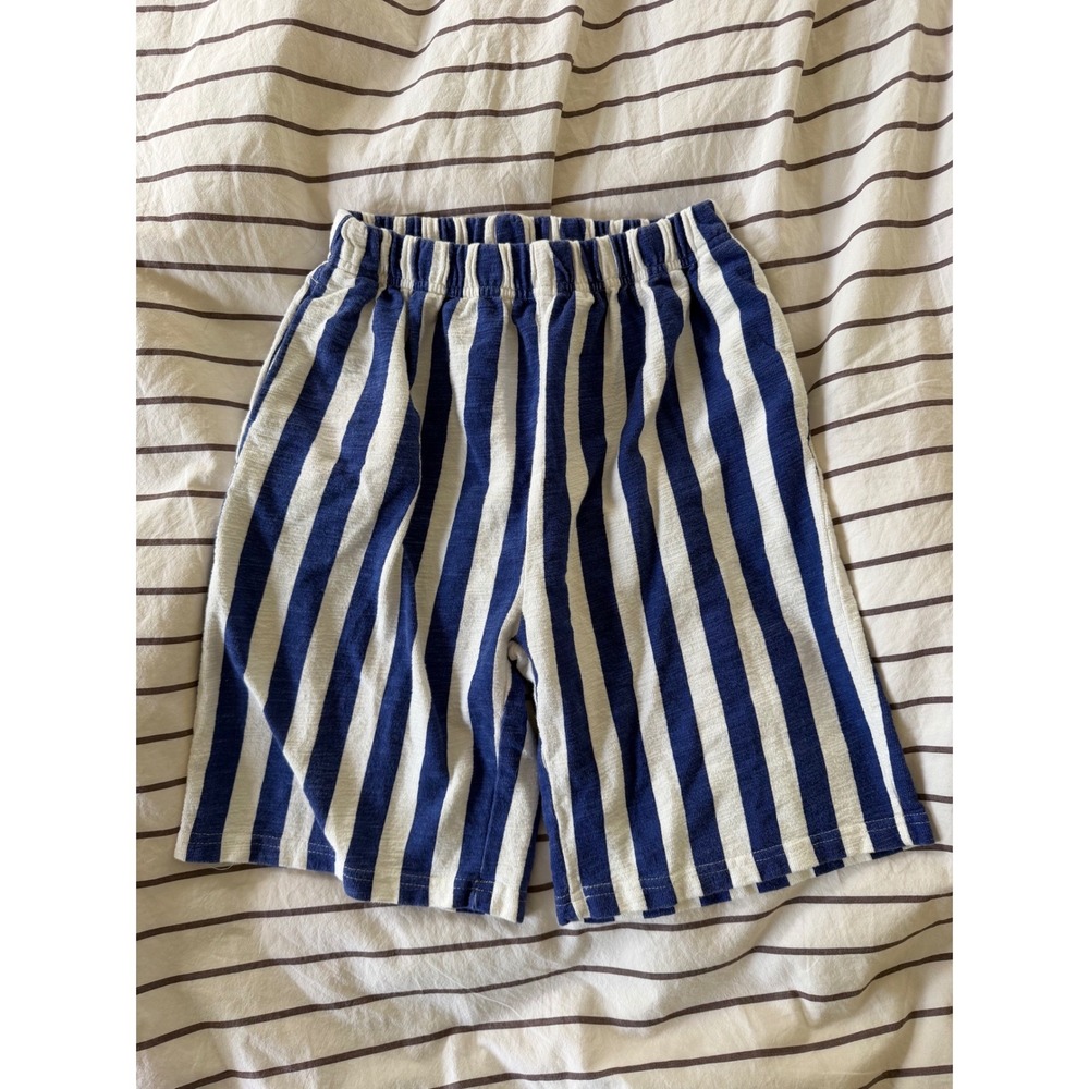 We Are Kids Blue White Striped Terry Cloth Organic Cotton Shorts 10/11Y 146cm